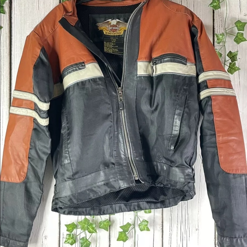 Harley-Davidson VINTAGE CRUISER Leather Jacket Small Orange